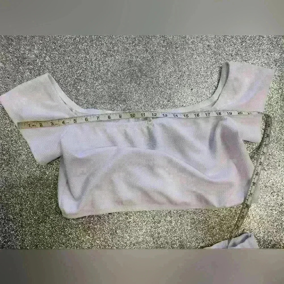 PLUS SIZE ANDREA CROP TOP AND FLARE PANTS SET -  WHITE SIZE 2X NWOT - Picture 10 of 12